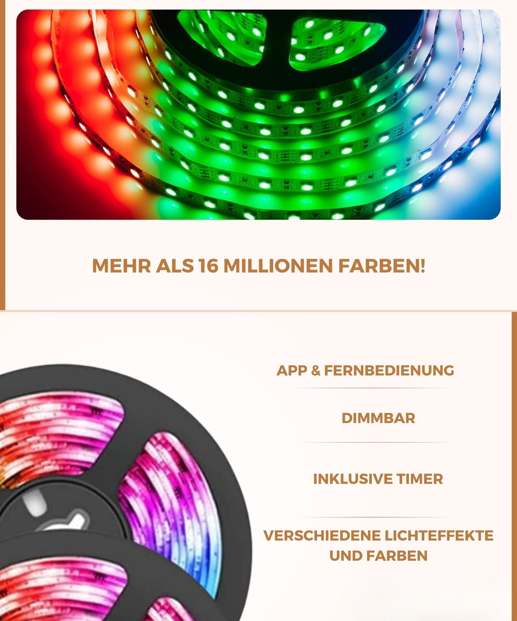 LED-Streifen 15 Meter | LED-Streifen mit App & Fernbedienung | LED-Beleuchtung | StreifLux