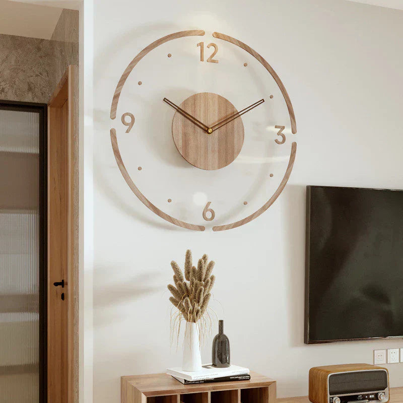 Nordora – Nordic Wanduhr aus Holz, lautloses Design