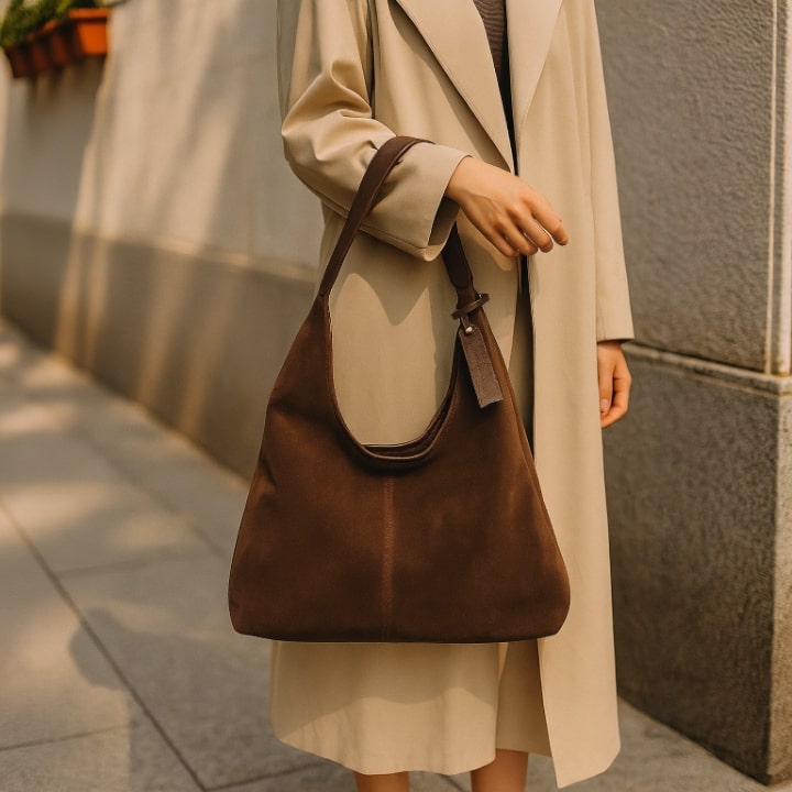 Schultertasche für Frauen | Wildleder Schultertasche | Vintage Tasche | Lederin