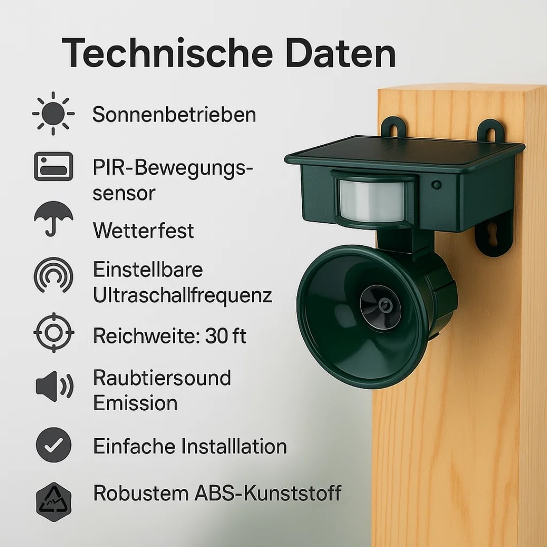 Tauben von Balkon & Garten vertreiben | Vogelabwehrgerät | BirdBlock